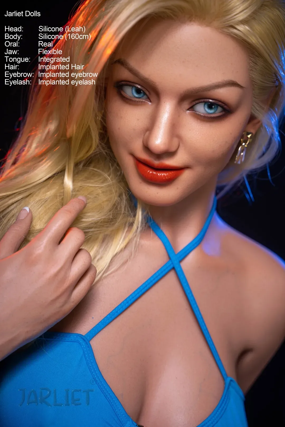 Jarliet丨Leah -5ft 2/160cm ROS Movable Jaw Skinny Blonde Silicone Sex Doll view 1